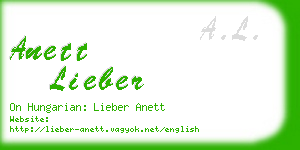 anett lieber business card